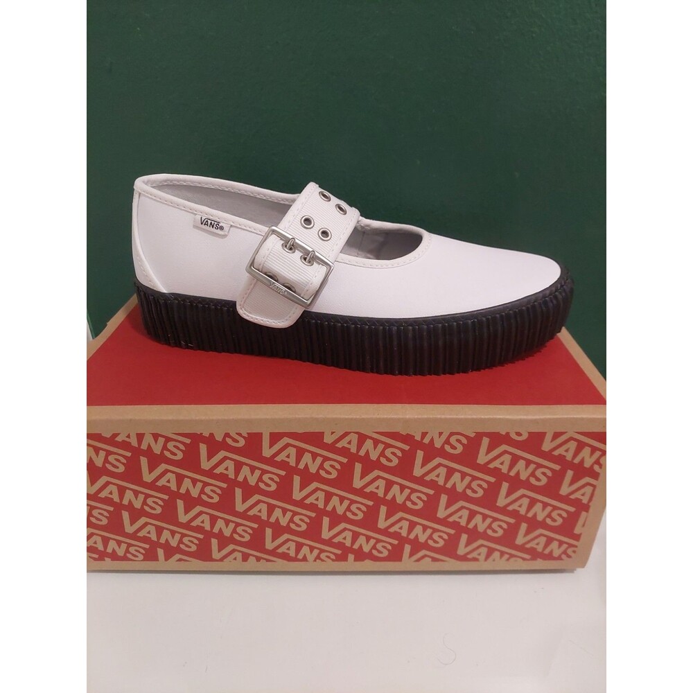 VANS Mary Jane Creeper Shoe Grunge Ballet White/Black Women’s NEW Sz 9.5
